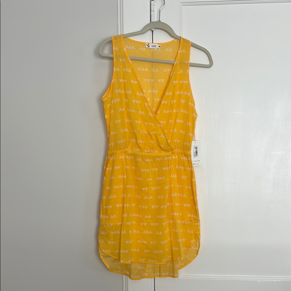 Carve Designs Yellow Patterned Mini Dress or coverup